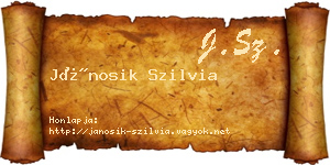 Jánosik Szilvia névjegykártya
